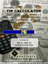 PocketPC Tip Calculator 3.0 для Pocket PC и WM - описание, 