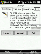 DictMgr 0.8.5 для Pocket PC и WM - описание, 