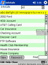 InfoSafe Plus 5.0.6 для Pocket PC и WM - описание, 