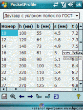 PocketProfile Lite 1.2 для Pocket PC и WM - описание, 