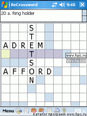 Be Crossword 1.05 для Pocket PC и WM - описание, 
