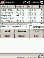 UPX4PPC 0.4.3 ppc для Pocket PC и WM - описание, 